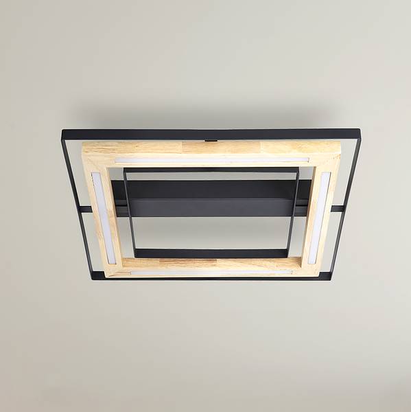 Lampada da soffitto Rilas A Massello di bambù / Ferro - 2 punto luce