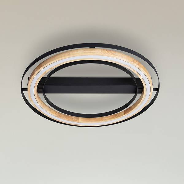 Lampada da soffitto Rilas B Massello di bambù / Ferro - 1 punto luce