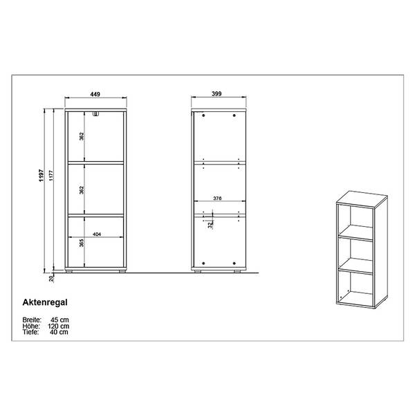 Schrankwand Mailand - 120 cm Graphit