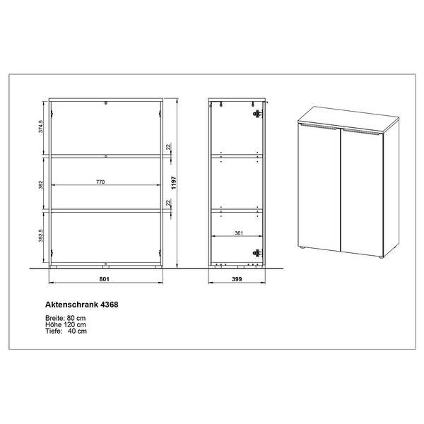 Schrankwand Mailand - 120 cm Graphit