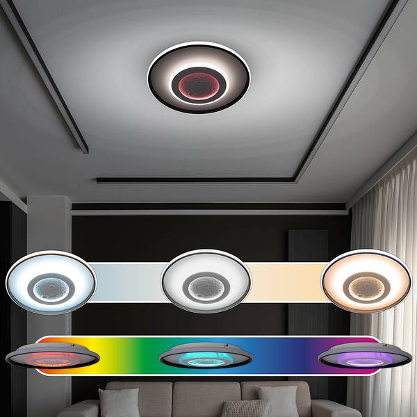 LED-Deckenleuchte Livana PVC / Eisen - 3-flammig