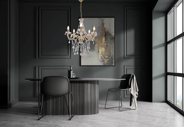 Kronleuchter Cecilia Acrylglas / Eisen - 5-flammig