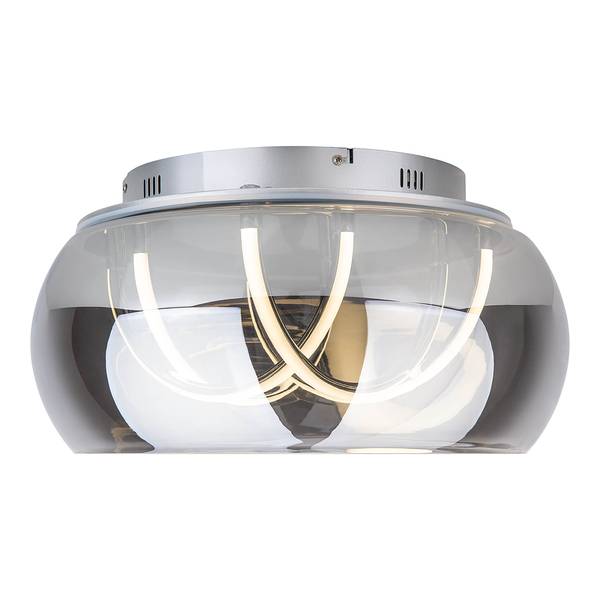 LED-Deckenleuchte Malou Rauchglas / Aluminium - 3-flammig