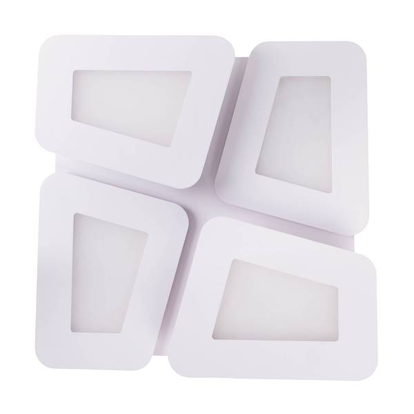 Plafonnier LED Simen Verre acrylique / Acier - 4 ampoules