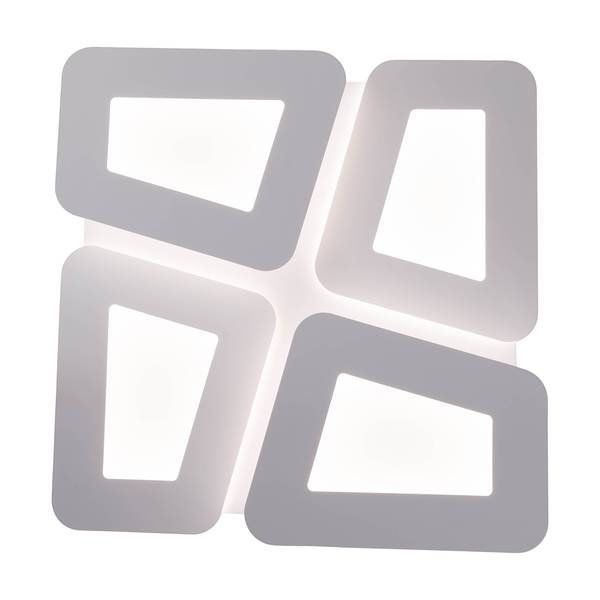 Plafonnier LED Simen Verre acrylique / Acier - 4 ampoules