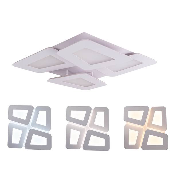 Plafonnier LED Simen Verre acrylique / Acier - 4 ampoules