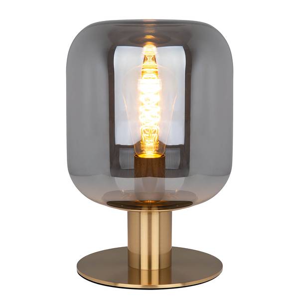 Lampada da tavolo Alessio con piede Vetro fumé / Acciaio - 1 punto luce