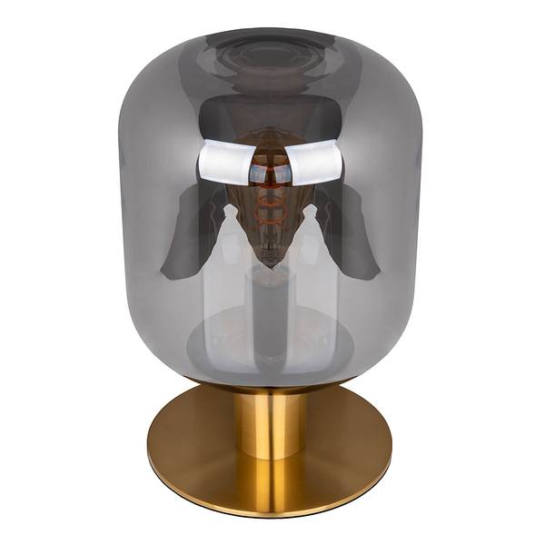 Lampada da tavolo Alessio con piede Vetro fumé / Acciaio - 1 punto luce