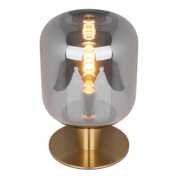 Lampada da tavolo Alessio con piede Vetro fumé / Acciaio - 1 punto luce