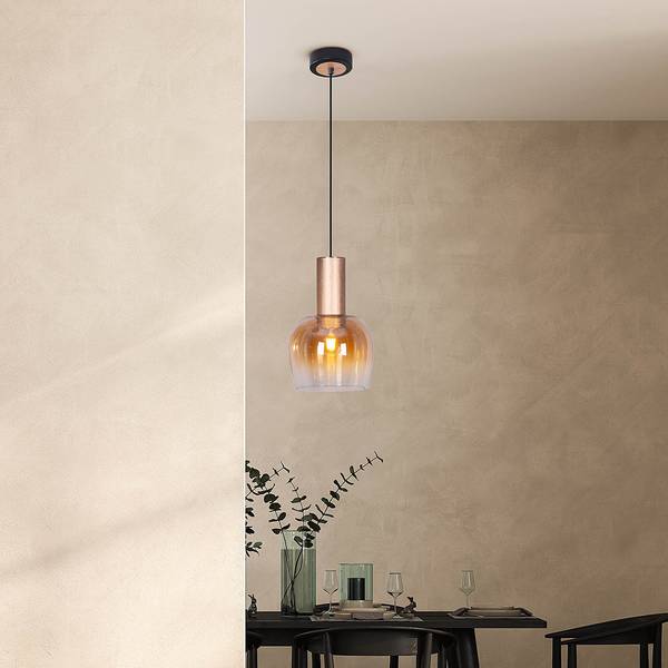 Lampada a sospensione Funda B Vetro colorato / Alluminio - 1 punto luce