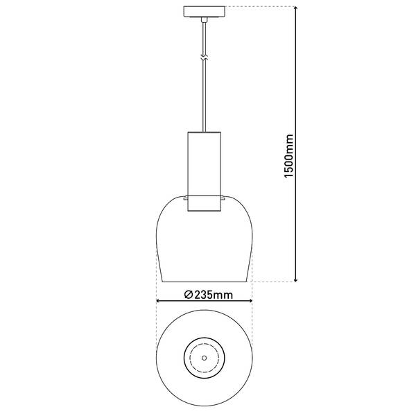 Lampada a sospensione Funda B Vetro colorato / Alluminio - 1 punto luce