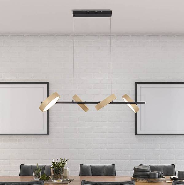 Lampada a sospensione a LED Tessa Acciaio - 4 punti luce