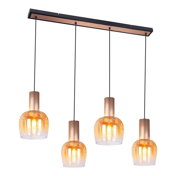 Suspension Funda type A Verre coloré / Aluminium - 4 ampoules