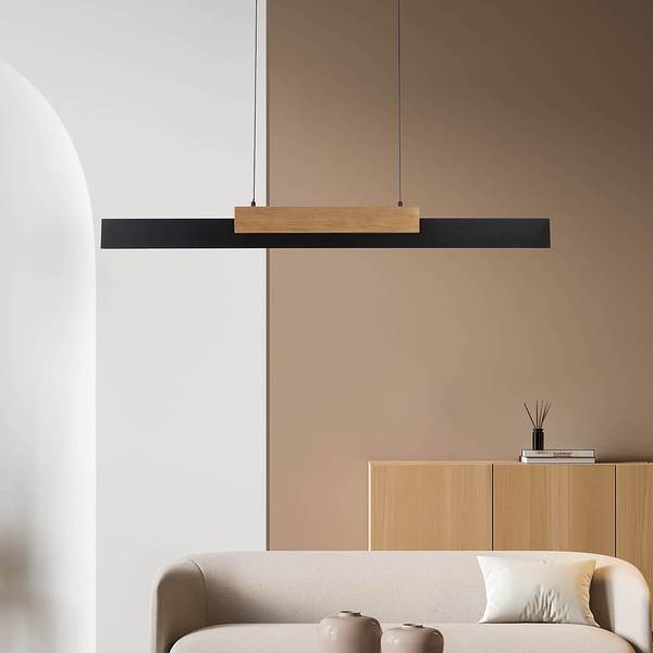 Lampada a sospensione LED Wiebke Metallo / Legno di rovere massello - 1 punto luce