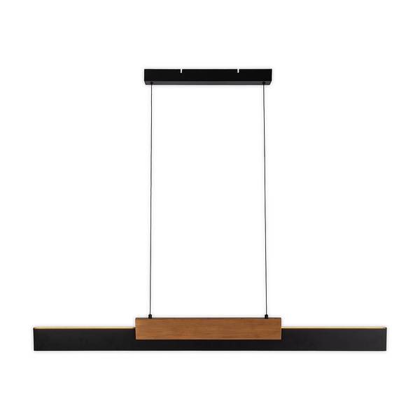 Lampada a sospensione LED Wiebke Metallo / Legno di rovere massello - 1 punto luce