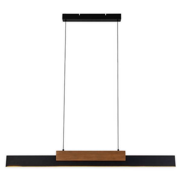 Lampada a sospensione LED Wiebke Metallo / Legno di rovere massello - 1 punto luce