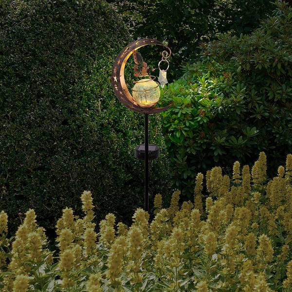 LED-Erdspieß Fee Klarglas / Stahl - 1-flammig