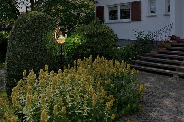 LED-Erdspieß Fee Klarglas / Stahl - 1-flammig