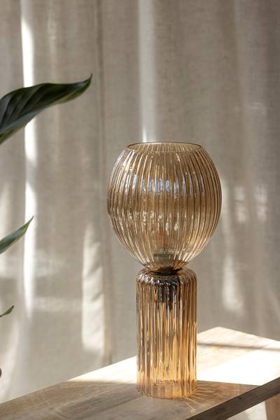 Tischleuchte Toulipa Gold - Farbglas - 18 x 40 x 18 cm