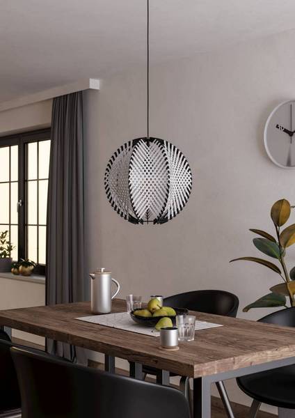 Lampada a sospensione Waverton A Tessuto misto / Acciaio - 1 punti luce - Diametro: 40 cm