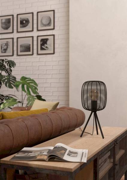 Tafellamp Rinroe staal - 1-lichts