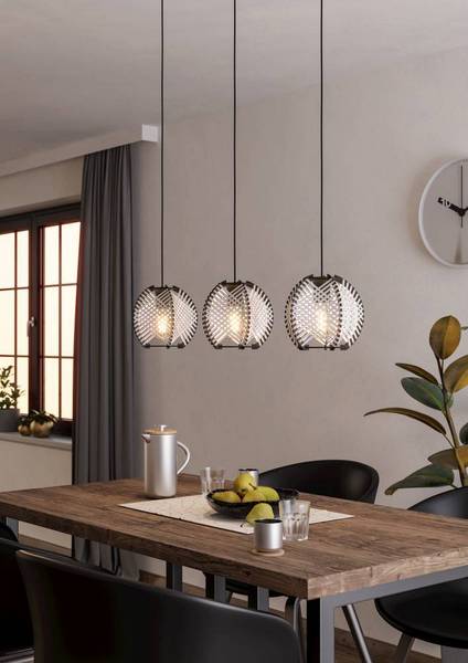Hanglamp Waverton type B mengweefsel/staal - 3-lichts