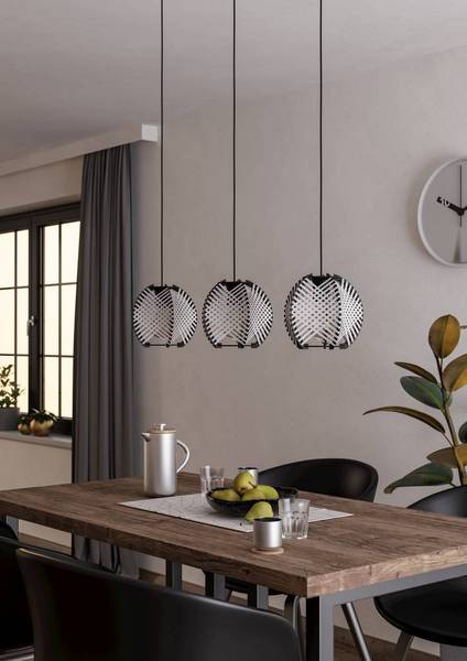 Hanglamp Waverton type B mengweefsel/staal - 3-lichts