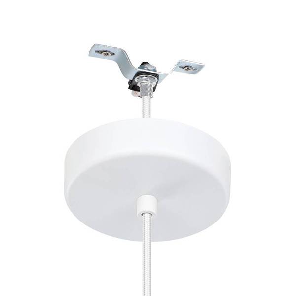 Lampada a sospensione Dolwen B Tessuto misto / Acciaio - 1 punti luce - Bianco