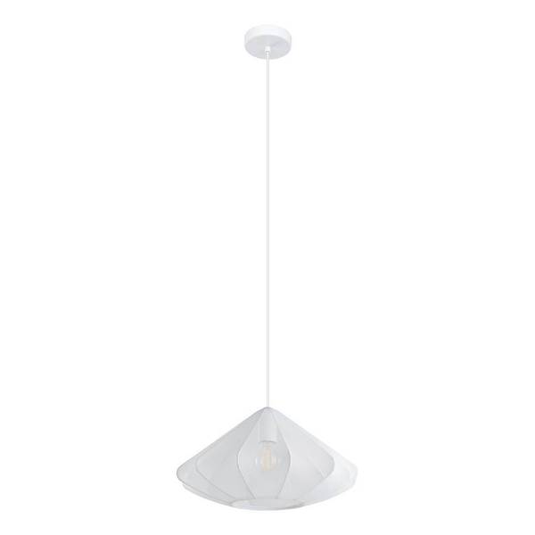 Lampada a sospensione Dolwen B Tessuto misto / Acciaio - 1 punti luce - Bianco