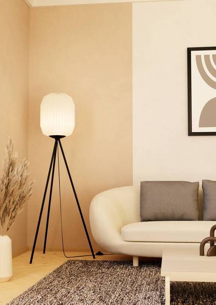 Lampada da terra Belgrave Carta / Acciaio - 1 punti luce