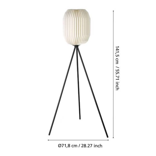 Lampada da terra Belgrave Carta / Acciaio - 1 punti luce