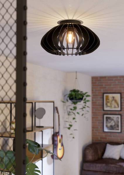 Lampada da soffitto Cossano Acciaio - 1 punti luce - Diametro: 45 cm