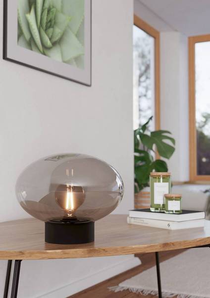 Lampada da tavolo Madonnina Vetro fumé / Acciaio - 1 punto luce