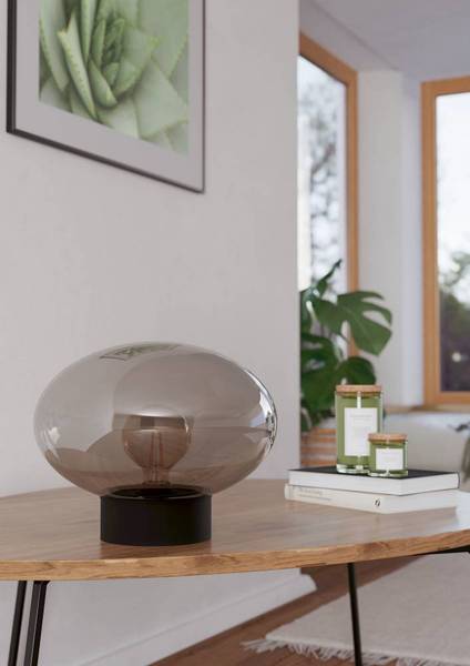 Lampada da tavolo Madonnina Vetro fumé / Acciaio - 1 punto luce