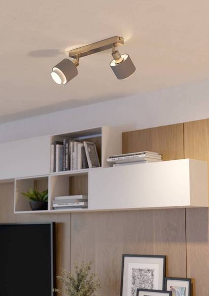 Plafondlamp Bellizzi mengweefsel/staal - 2-lichts - Aantal lichtbronnen: 2