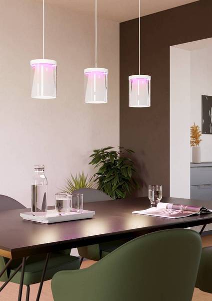 LED-Pendelleuchte Chiusello Klarglas / Stahl - 3-flammig