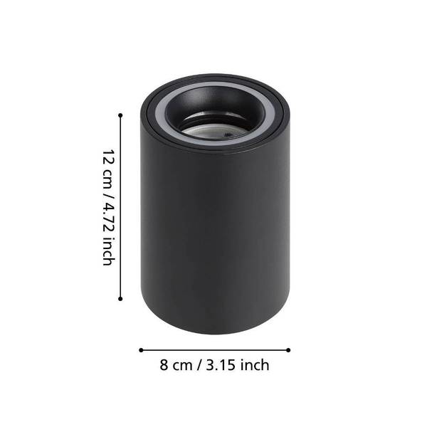 LED-plafondlamp Carosso polycarbonaat/aluminium - 1-lichts - zwart