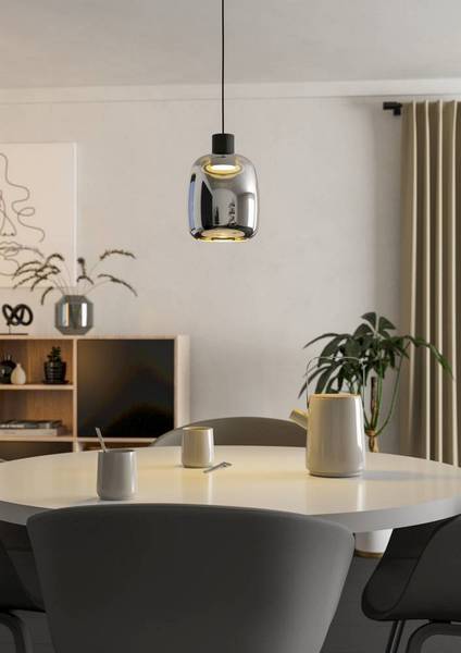 LED-Pendelleuchte Molochio Rauchglas / Stahl - 1-flammig - Flammenanzahl: 1