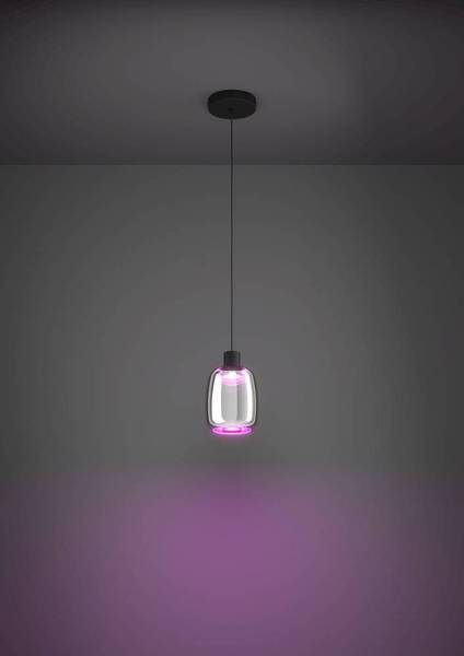 LED-Pendelleuchte Molochio Rauchglas / Stahl - 1-flammig - Flammenanzahl: 1