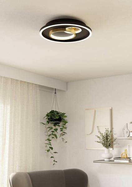 LED-plafondlamp Tiriolo rond staal/polycarbonaat - 2-lichts