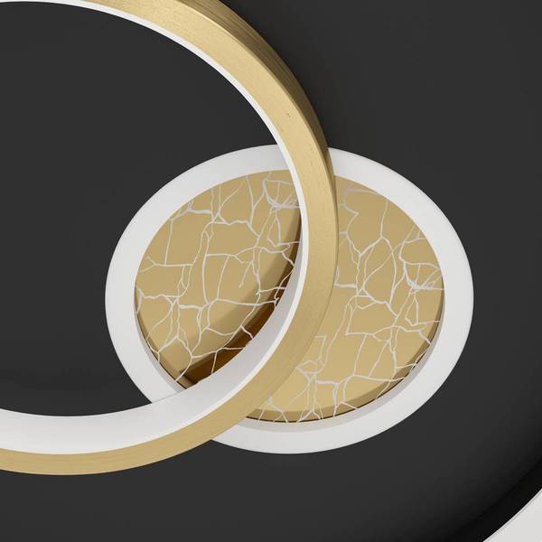 LED-plafondlamp Tiriolo rond staal/polycarbonaat - 2-lichts