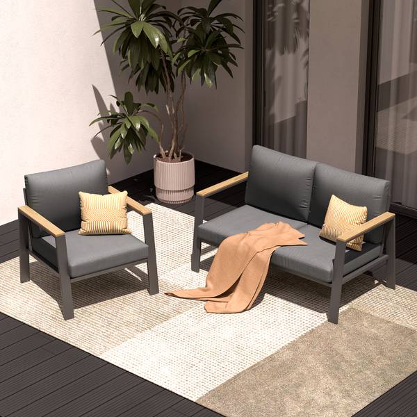 Ensemble de jardin Aviel D - 2 élém. Aluminium / Polyester - Anthracite