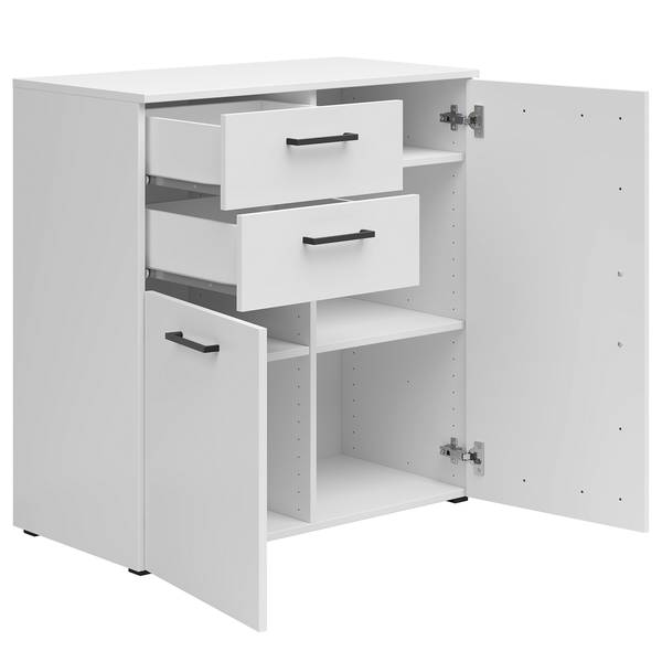 Kommode Hick 80 cm mit 2 Türen Weiß - Tiefe: 40 cm