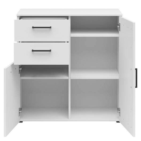Kommode Hick 80 cm mit 2 Türen Weiß - Tiefe: 40 cm