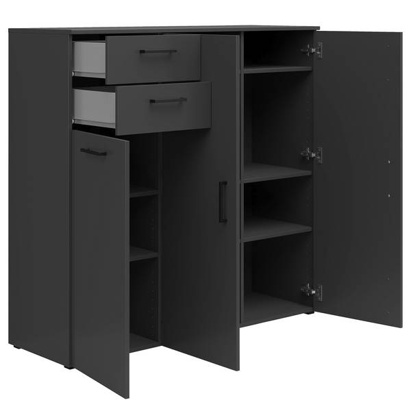 Dressoir Hick grafietkleurig - Hoogte: 115 cm