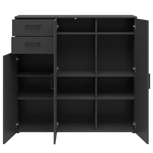 Dressoir Hick grafietkleurig - Hoogte: 115 cm