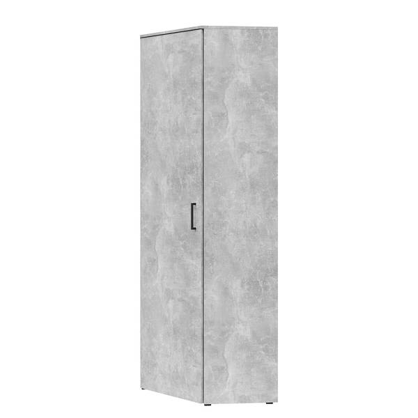 Armoire d’angle Hick Imitation béton - Hauteur : 195 cm
