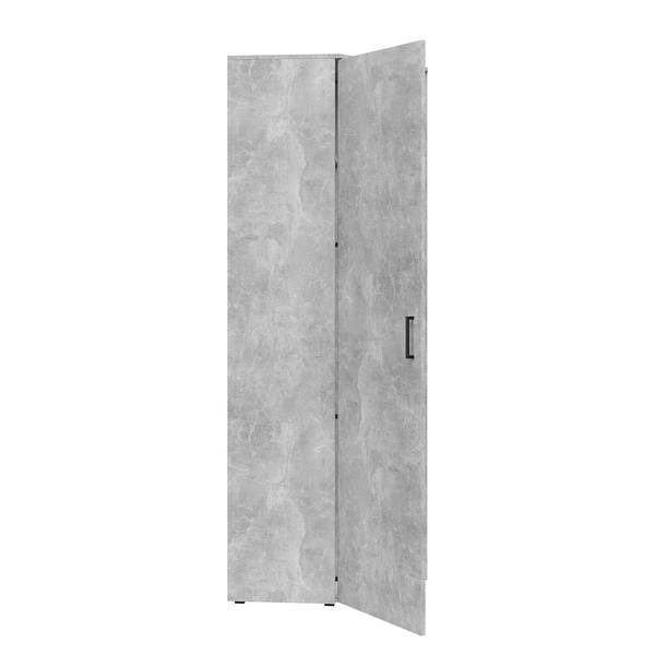 Armoire d’angle Hick Imitation béton - Hauteur : 195 cm