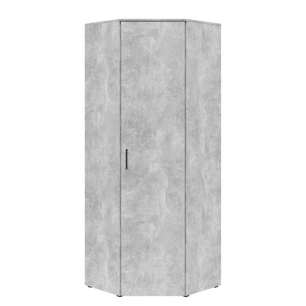 Armoire d’angle Hick Imitation béton - Hauteur : 195 cm