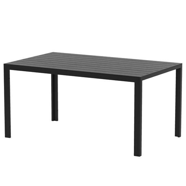 Outdoor-diningset Arjan 5-delig combi B staal/polyrotan - zwart